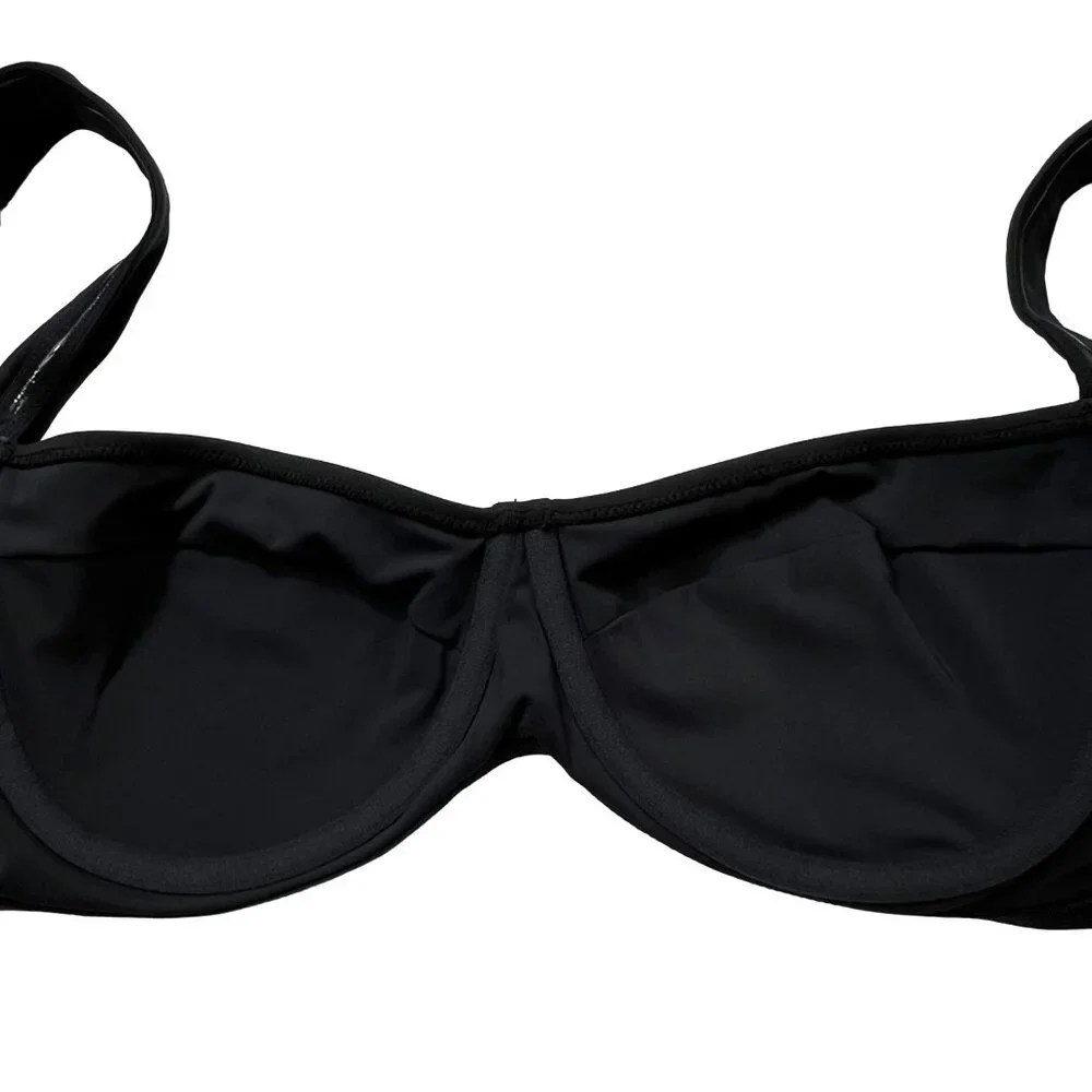 SKIMS Black Underwire Bikini Top